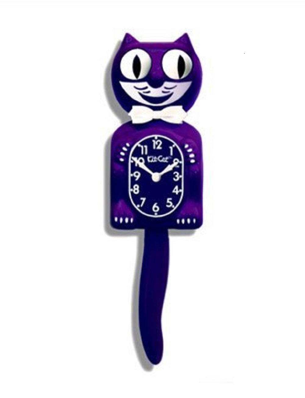 Classic Vintage Retro Kit-Cat Klock 15 1/2" Violet Purple Clock Roll Eyes Tail
