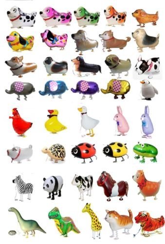 GIFT DEPOT® TM SET/LOT OF 200 WALKING ANIMAL BALLOON PETS AIRWALKER FOIL HELIUM