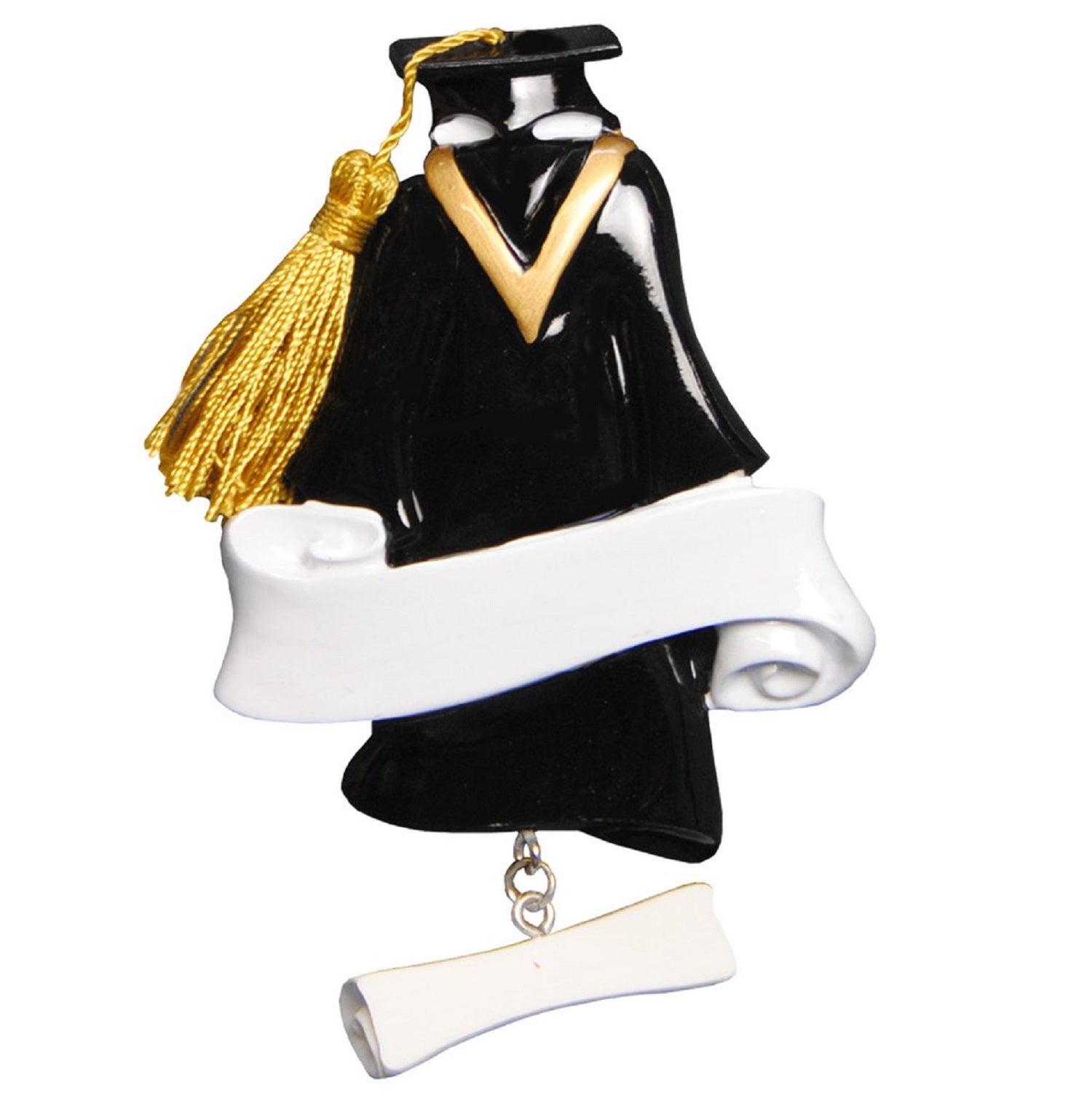 GRADUATION GOWN Personalized Christmas Tree Ornament X-mass Noel Grad Free Cap