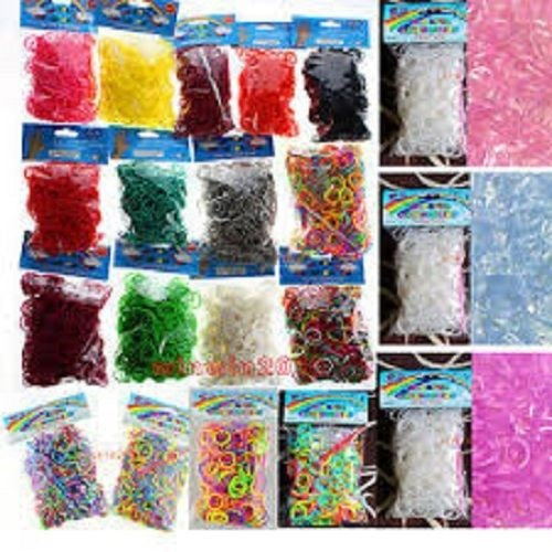 SET OF 3000 PCS COLORS (GLOW IN DARK,METALLIC, TIE DYE, PLAIN, NEON) DIY LOOM RUBBER BAND REFILLS